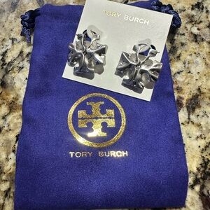 Tory Burch Metallic Silver Earrings